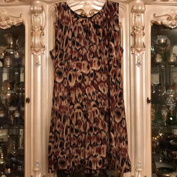 EUC En focus Tunic Top/Dress in Brown Red Beige 16 - Picture 4 of 4